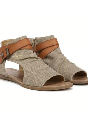 Blowfish Women's Open-Toe Open Heel Sandals in Natural and Tan